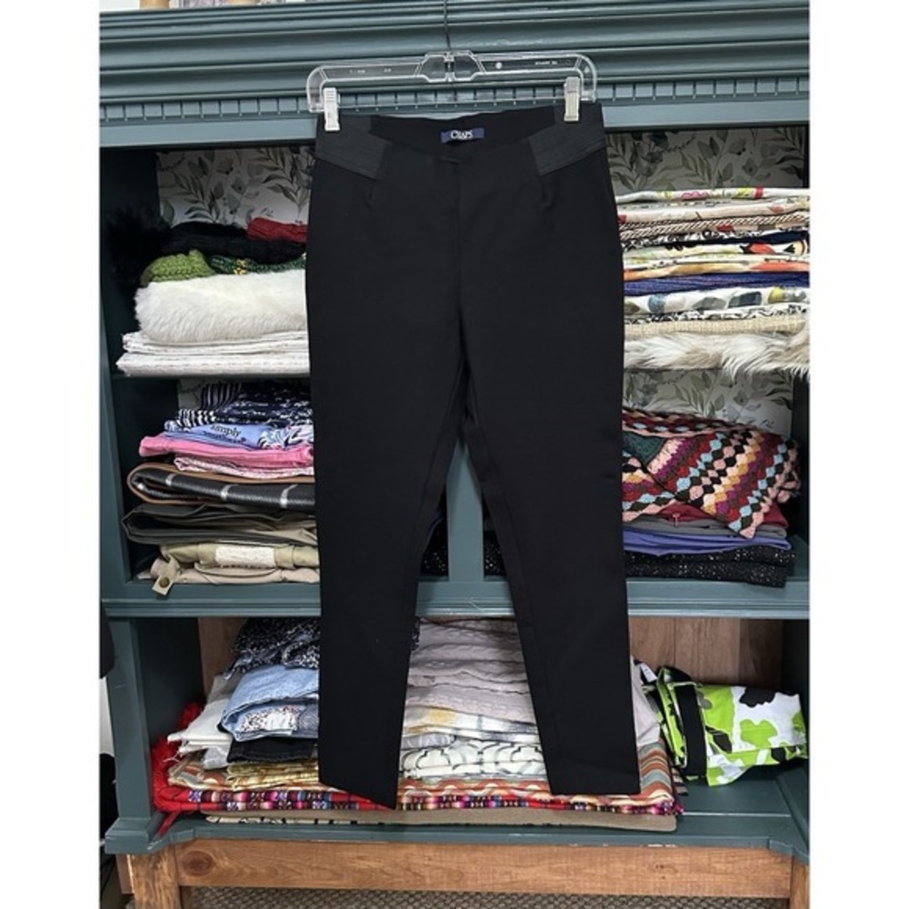 Chaps Trouser Pants Women's Med Black Stretch Straight Leg Career Workwear